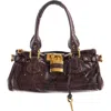 Chloé Paddington Embossed Python Effect Shoulder Bag In Brown