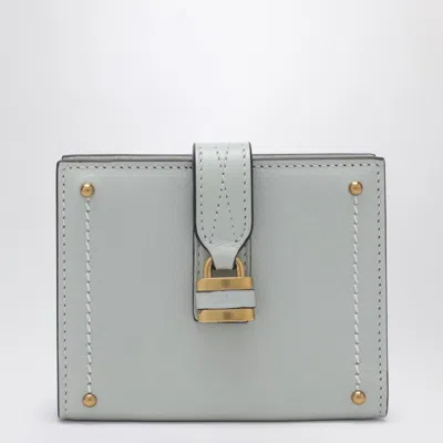 Chloé Paddington Square Wallet In Aqua Blue Leather