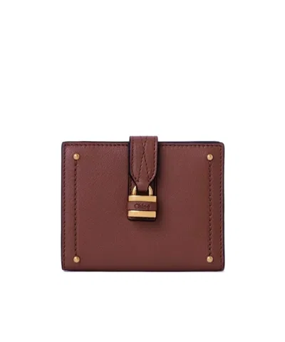 Chloé Paddington Square Wallet In Vintage Brown