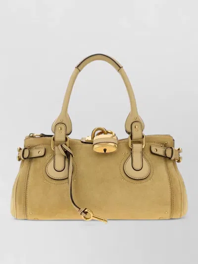 Chloé Paddington Suede Shopping Shoulder Bag Top Handle In Brown