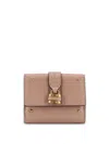 Chloé Paddington Embellished Textured-leather Cardholder In Brown