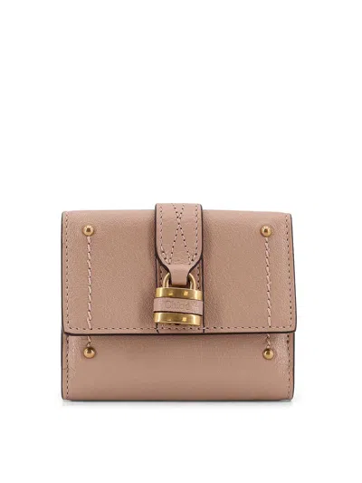 Chloé Paddington Trifold Leather Wallet In Nude