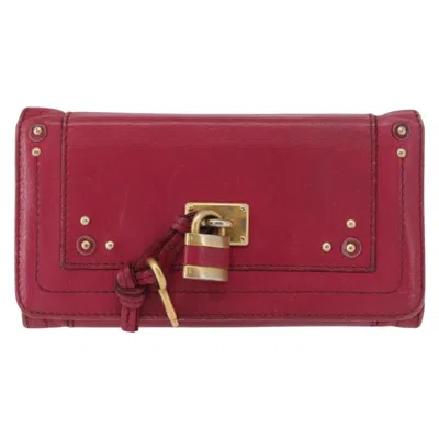 Pre-owned Chloé Chloe Paddington Wallet Leather Pink Leather Wallets Accessory ()