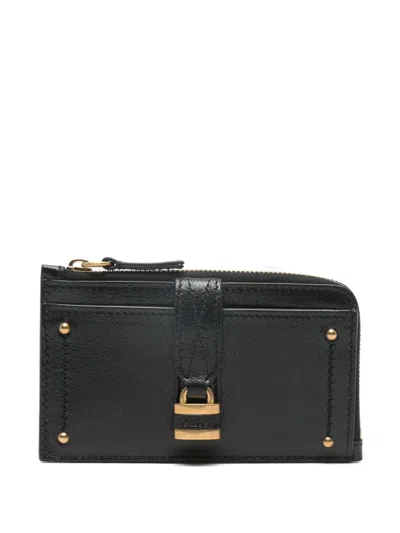 Chloé Small Paddington Purse With Card Slots In Grained Leather In Brown