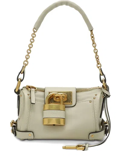 Chloé Padlock-detail Shoulder Bag In Neutral