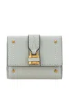 Chloé Padlock Leather Wallet In Blue
