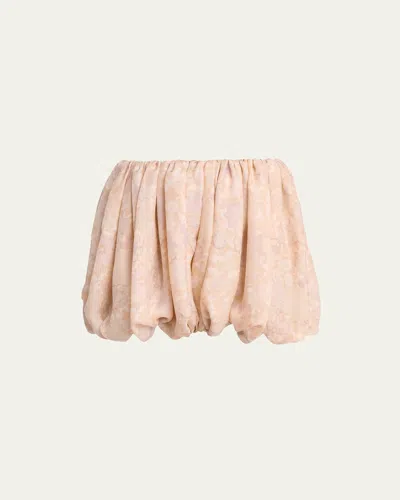 Chloé Painted Flowers Silk Shorts In Multi