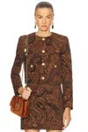 Chloé Multicolor Cropped Jacket With Round Neck And All-over Motif In Cotton Blend Woman In Multi