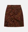 Chloé Mini Skirt With Jacquard Pattern In Brown