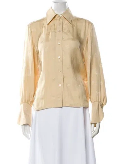 Pre-owned Chloé Paisley Print Long Sleeve Blouse In Neutral
