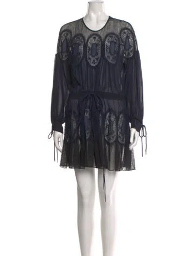 Pre-owned Chloé Paisley Print Mini Dress In Blue