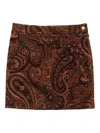 Chloé Mini Skirt With Jacquard Pattern In Brown