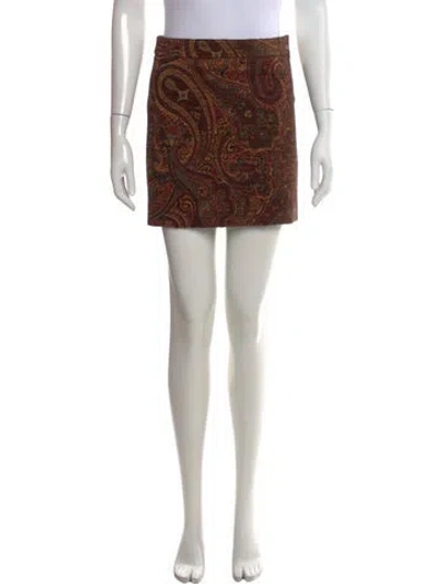 Pre-owned Chloé Paisley Print Mini Skirt In Brown