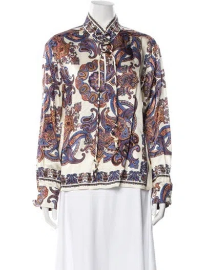 Pre-owned Chloé Paisley Print Tie Neck Blouse In Multi