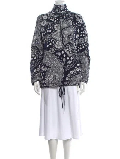 Pre-owned Chloé Paisley Print Turtleneck Sweater In Blue