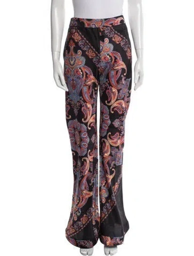 Pre-owned Chloé Paisley Print Wide Leg Pants In Black