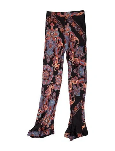 Pre-owned Chloé Paisley Print Wide Leg Pants In Black