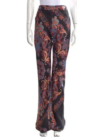 Pre-owned Chloé Paisley Print Wide Leg Pants In Blue