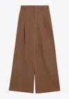 Chloé Brown Palazzo Pants In Cotton Women In Multi