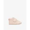 Chloé Pale Pink Baby Logo-print Suede Booties Eur 19 / 3 Uk In Pink