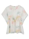 Chloé Palm Grove-print Dress In White