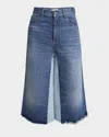 Chloé Patchwork Denim Bermuda Shorts In Dark Night Blue