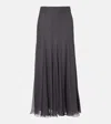 Chloé High-rise-maxirock Aus Seidenmusselin In Gray