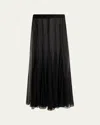 Chloé Paneled Sheer Silk Maxi Skirt In Black