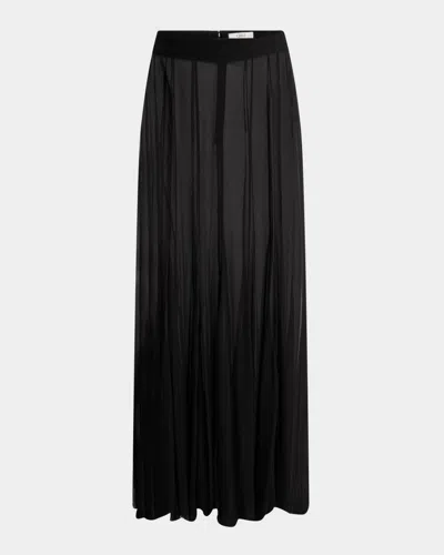 Chloé Paneled Sheer Silk Maxi Skirt In Black