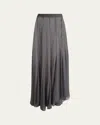 Chloé Paneled Sheer Silk Maxi Skirt In Gray