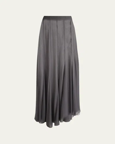 Chloé Paneled Sheer Silk Maxi Skirt In Pearly Bla