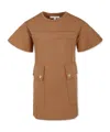 Chloé Panelled Cotton Dress In Brown