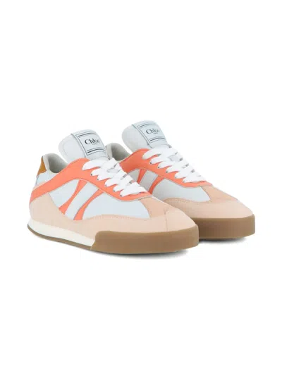 Chloé Kids' Panelled Lace-up Sneakers In Multi