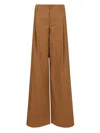 Chloé Brown Pants With Belt Loops And Wide Leg In Cotton Woman In Brown