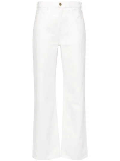 Chloé 5 Pocket Cotton Blend Palazzo Pants In White