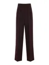Chloé Suits Pant With Waist Pleats Trousers Bordeaux In Burgundy