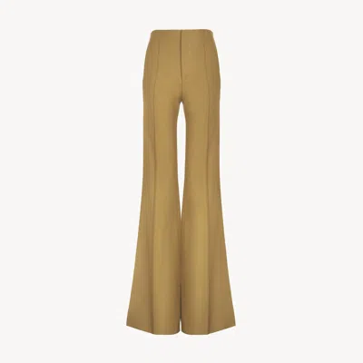 Chloé Flare Pants In Cotton Drill Gold Size 4 100% Cotton