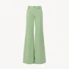 Chloé Pantalon Évasé En Toile De Coton Femme Vert Taille 42 100% Coton, Horn Bubalus Bubalis, Farmed, Coo 
