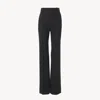 Chloé Pantalon Taille Haute En Gabardine De Laine Femme Noir Taille 38 100% Laine In Black