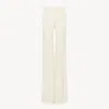 Chloé Pantalon Taille Haute Évasé En Laine Grain De Poudre Femme Blanc Taille 34 100% Laine In White