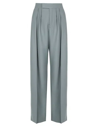 Chloé Pantalone A Sigaretta Sartoriale In Gabardine Di Lana In Gray