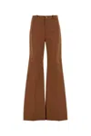 Chloé Chloe Women Pantalone Dalla Gamba Ampia In Cotone Mattone In Brown