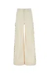 Chloé Lace-up Wide-leg Jeans In Iconicmilk
