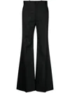 Chloé Black Pants With High Waist And Wide Leg In Viscose Blend Stretch Woman In Black