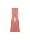 Chloé Cotton High Waist Flared Trousers With Back Pockets In Pink