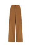 Chloé Brown Pants With Belt Loops And Wide Leg In Cotton Woman In Brown