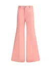 Chloé Trousers Flared Leg Belt Loops In Pink