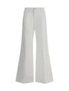 Chloé Wide-leg Flare Pants With Waist Belt Loops In White