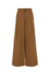 Chloé High-rise And Wide-leg Cotton Canvas Trousers Clothing