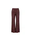 Chloé Leather Flared Pants In Burgundy